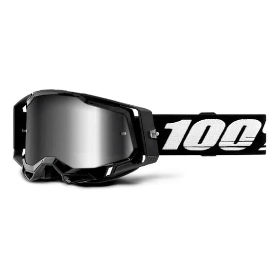 Maschera 100% Racecraft 2 Nero Con Lente A Specchio Argento