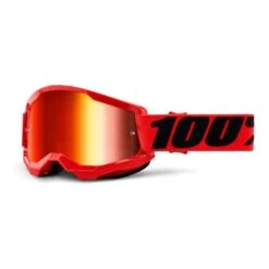 Maschera 100% Strata 2 Rosso Nero Con Lente A Specchio