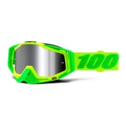 Maschera 100% Racecraft Plus Verde Lente A Specchio Grigio