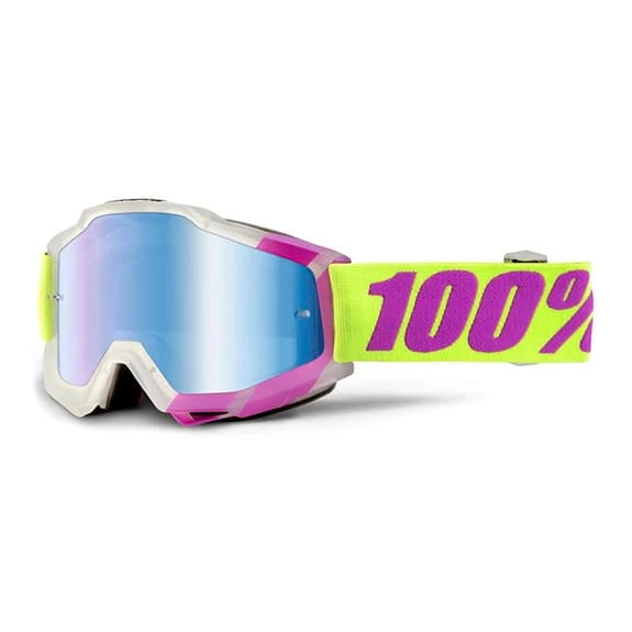 Maschera 100% Accuri Giallo Viola Lente A Specchio Blu