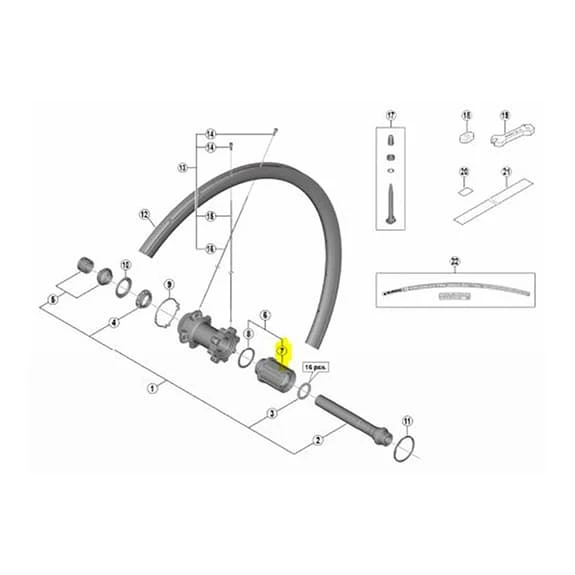 Nucleo Della Ruota Libera Shimano Ultegra RS700/RS770 R12 CenterLock Posteriore.