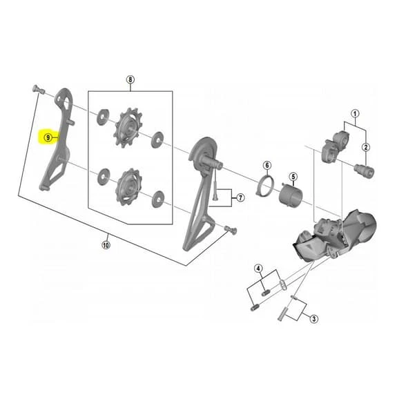 Porta Rotelle Per Cambio Interno Shimano Dura-Ace Di2 R9150 Cassa Corta