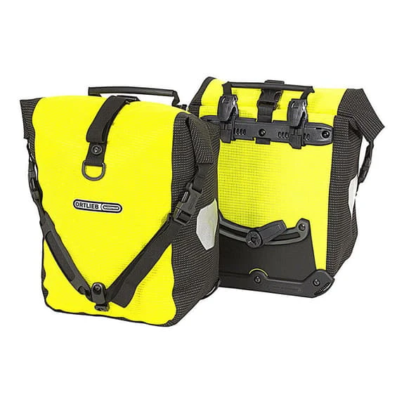 Borse Bici Ortlieb Front-Roller High Visibility Con Sistema Di Ancoraggio QL2.1 25L Giallo Neon Nero (2 Unità ). - immagine 2