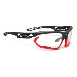 Occhiali Rudy Project Fotonyk Nero Opaco Rosso Fluo Con Lenti ImpactX Photochromic 2 Nero