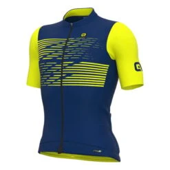 ALE Maglia Alé PRS Logo Manica Corta Blu Giallo