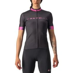 Maglia Castelli Gradient Manica Corta Nero Chiaro Rosa Donna