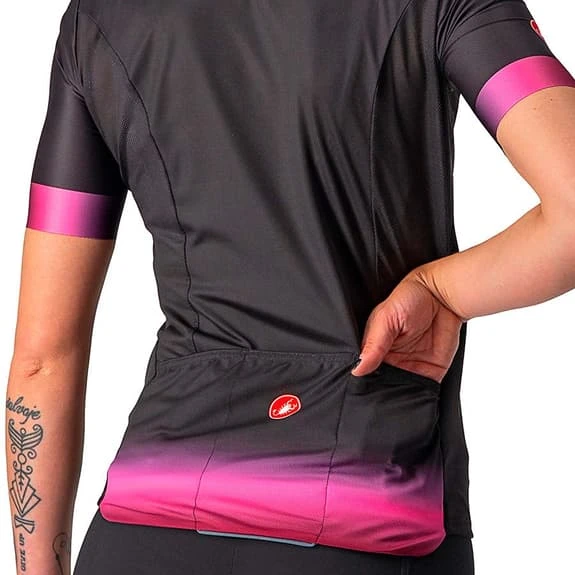 Maglia Castelli Gradient Manica Corta Nero Chiaro Rosa Donna - immagine 3