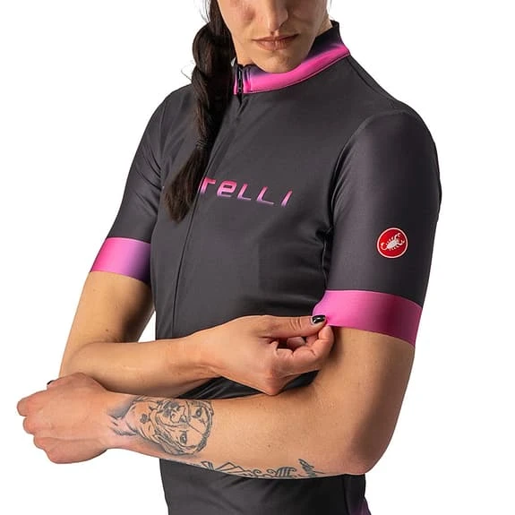 Maglia Castelli Gradient Manica Corta Nero Chiaro Rosa Donna - immagine 4