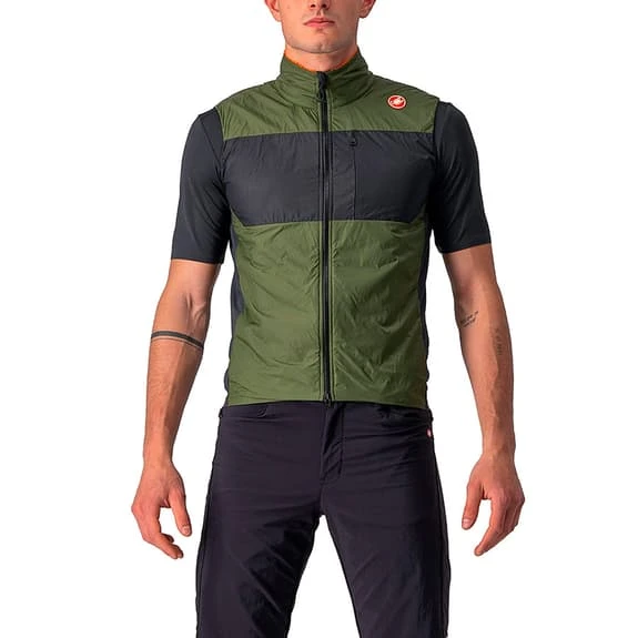 Gilet A Vento Castelli Unlimited Grigio Scuro Verde Olive Arancione