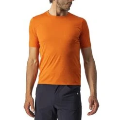 T-shirt Castelli Tech 2 Manica Corta Arancione Ruggine