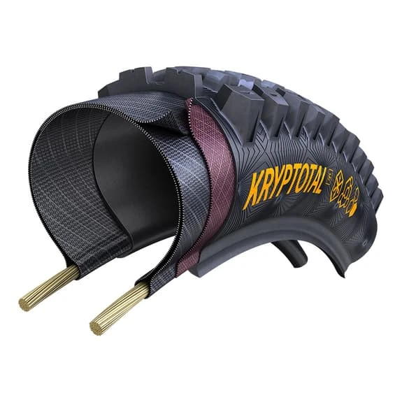 Copertone Anteriore Continental Kryptotal Downhill SuperSoft Tubeless Ready Pieghevole Nero Skin - immagine 4