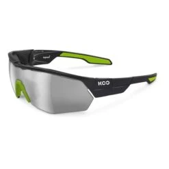 Occhiali KOO Open Cube Nero Verde Lime Con Lenti Zeiss Smoke Mirror
