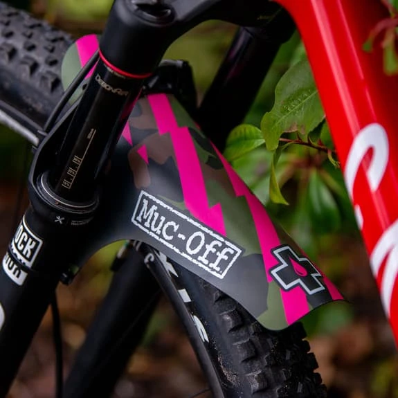 Parafango Anteriore Muc-Off Front Ride Guard Verde Mimetico Rosa - immagine 2