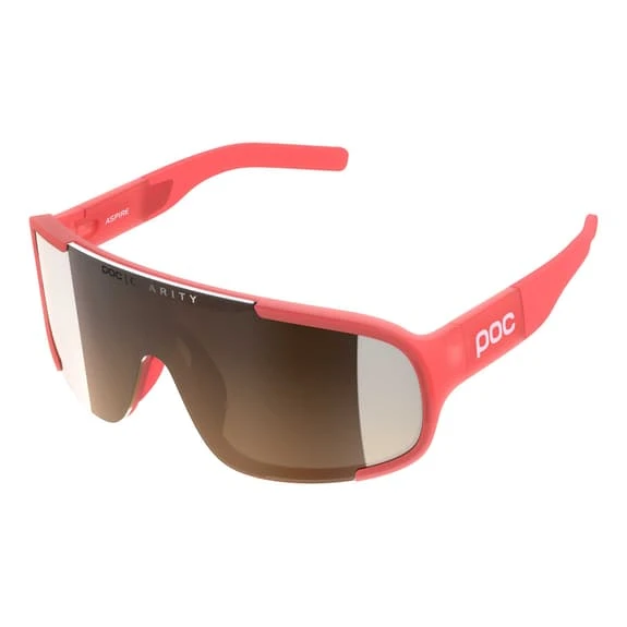 Occhiali POC Aspire Rosso Corallo Con Lente Clarity Trail Silver