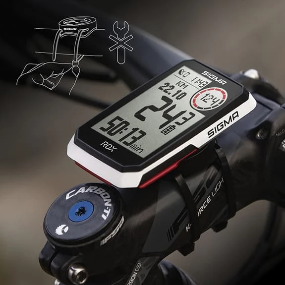 Ciclocomputer Sigma ROX 4.0 + HR Set Bianco - immagine 3