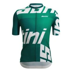Maglia Santini Karma Logo Manica Corta Verde Bianco - Classic Fit