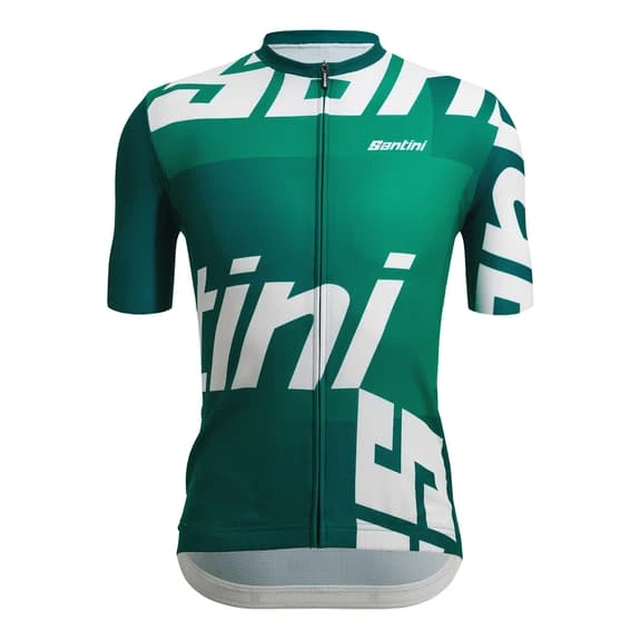 Maglia Santini Karma Logo Manica Corta Verde Bianco - Classic Fit