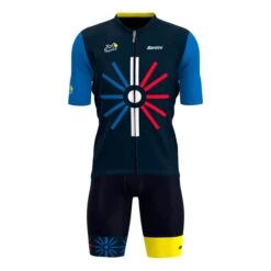 Santini Completo Tour De France 2023 Trionfo Blu