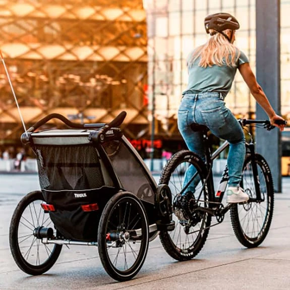 Rimorchio Thule Chariot Lite 2 Nero Grigio - immagine 2